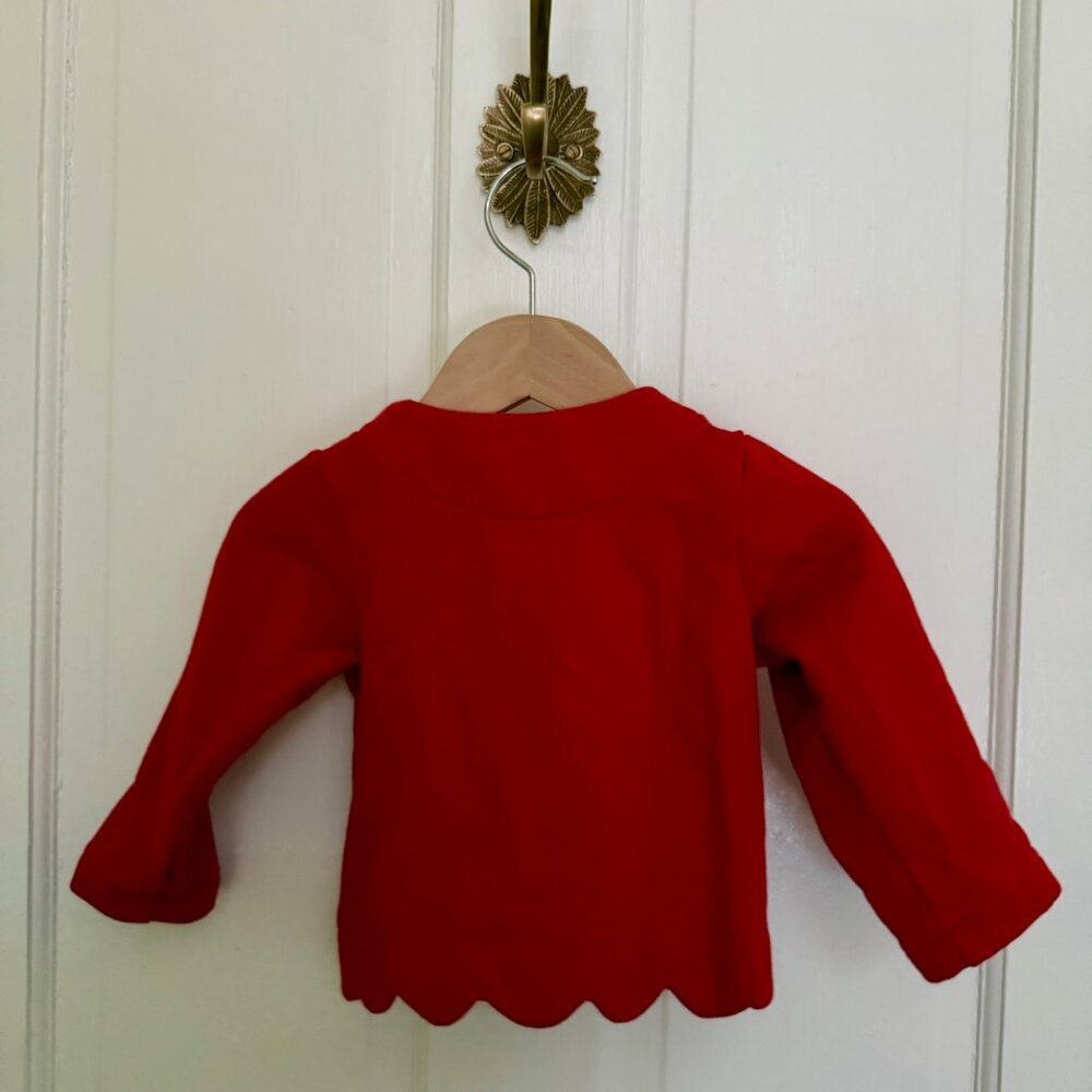Jacadi red button-up sweater, toddler girl, 18M - Picture 2 of 2